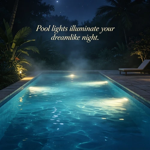 Pool lights illuminate your dreamlike night